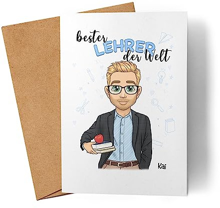 Kiddle-Design Personalisierte Lehrer Karte | Perfekte Abschiedskarte & Dankeschön-Geschenk | Für Klassenlehrer & Lehramt Absolventen