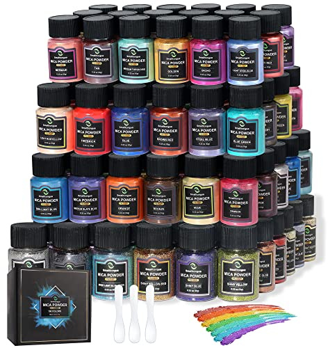 Smalltongue glimmerpulver för epoxiharts, 108 färger, 36 originalfärger (9,9 g, 10 g), 36 pastellfärger (9,9 g, 10 g), 36 fint glitterpulver (7,8 oz, 20 g), glimmerpigmentpulver för epoxiharts
