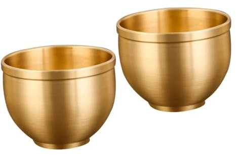 TOPBATHY 2pcs Luxury Vintage Brass Teacup Water Cup Multifunctional Cup for Serving Liqu