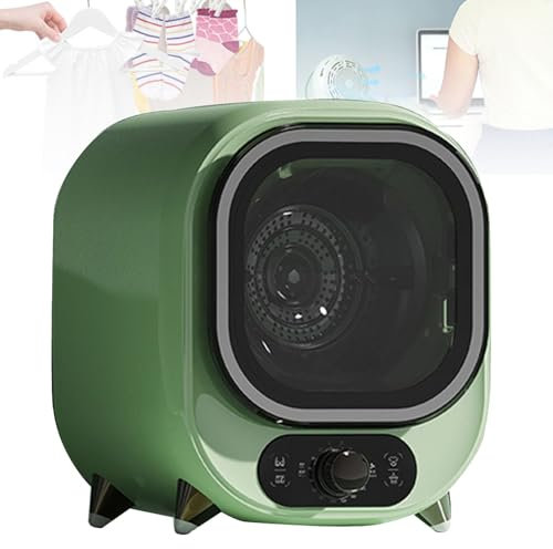 Asciugatrice piccola, Asciugatrice portatile a condensatore, Asciugatrice ventilata da 5 kg, Asciugatrice centrifuga compatta, Capacità di carico di 0,8 kg, Perfetta per l'uso su ripiano ,Green