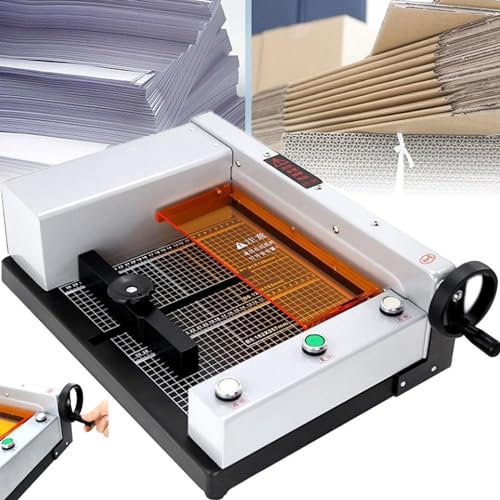 Elektrischer Papierschneider + Handrad Zum Papierpressen, Automatische A4-Papierschneidemaschine FüR Den Schreibtisch, 4 Cm Dickes Schnittpapier + 30 Cm Schnittbreite