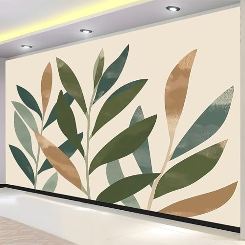 Murales de pared con diseño de hojas de olivo y plantas, pintura de pared para sala de estar, dormitorio de niños, niñas, guardería, fondo de pared, decoración de pared, 250 x 175 cm (ancho x alto) cm