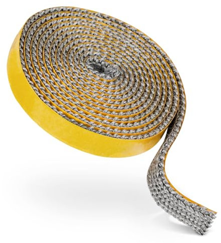 AiQInu Junta Refractaria Chimenea,Autoadhesivo Tira De Sellado Resistente Al Calor,Buena Estanqueidad Al Aire Para Chimenea, Tubo De Cocina, Puerta De Chimenea, Extensión De Chimenea (3 * 15mm*2m)