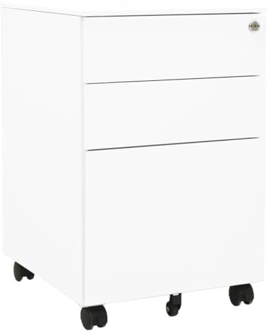 Schränke & Aufbewahrung-Aktenschränke Mobiler Aktenschrank Weiß 39x45x60 cm Stahl