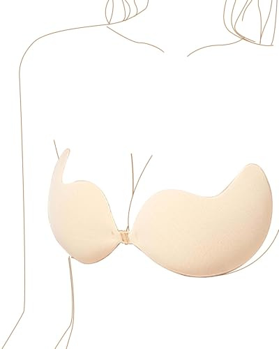 Egussi Klebe BH Push Up, Trägerlos, rückenfrei, wiederverwendbar, unsichtbar und atmungsaktiv für Frauen + 10PCS doppelseitiges Klebeband für Kleidung