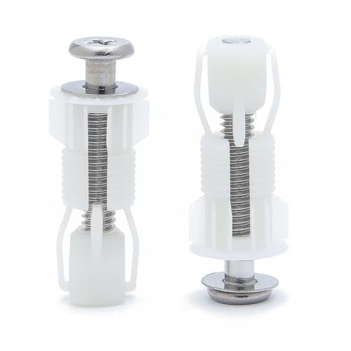 2 raccordi e fissaggi per sedile WC, viti per cerniera del coperchio del WC, bulloni di fissaggio per sedile WC, dadi espandibili in nylon, kit di viti per copriwater (M6)