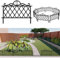 Valla decorativa para jardín, 15 pies de longitud, plástico negro, diseño de celosía, juego de 10 piezas