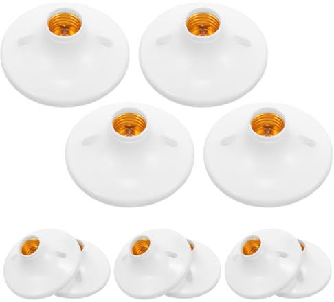 Uonlytech Lot De 10 Douilles D'ampoule E27 En Plastique, Support Plat Pour Lampe, Remplacement De Douille E27, Installation Facile, Usage Domestique Et Professionnel, Accessoire Électrique Solide