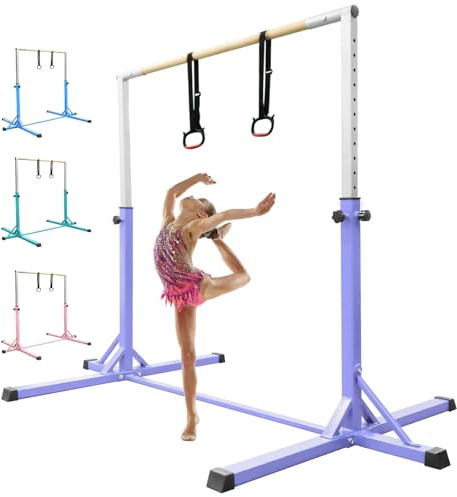 FBSPORT Barre de Gymnastique pour Enfants avec 13 Hauteur Réglable, Barre d'entraînement Barre Horizontale,Barre Fixe de Gymnastique Enfant pour Junior Enfants à Domicile