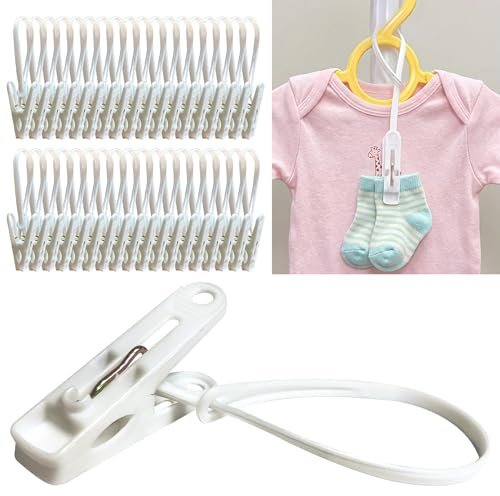 HASHI Baby Clothes & Pants Clips 36 Pack, Non-Slip Hanger Clips with Strong Grip, Space-Saving Organizer for Baby & Toddler Laundry, Closet, Socks, Stroller, Travel & Drying Rack