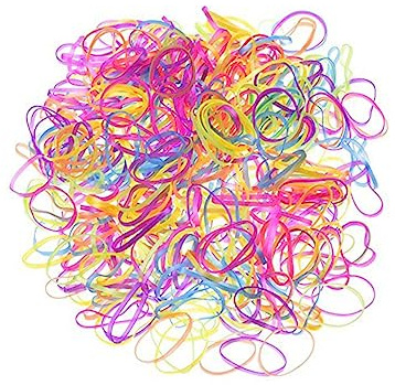 Elastici per Chioma Colorati Bambini 1000 Pezzi in Gomma | Ponytail e Trecce, Facili da Allungare e Ritornano Subito, Confezione Monouso Colore Casuale
