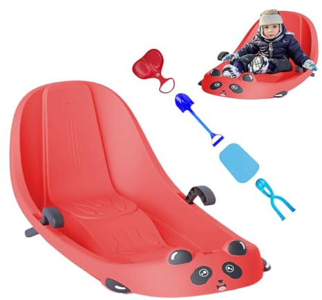 Trineo infantil - Deportes de invierno con respaldo | Trineo para niños al aire libre con freno - Para condiciones climáticas frías niñas y niños en edad preescolar nevado colinas parque patio trasero