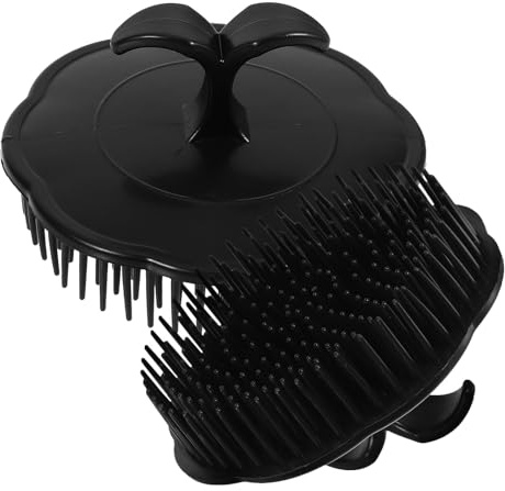 Yardenfun Lot de 2 Brosses à Shampoing en Plastique Souple pour Cuir Chevelu Masseur de Tête Rond Noir Brosse de Massage Multifonctionnelle pour Nettoyage et Soin Capillaire Bien-Détente