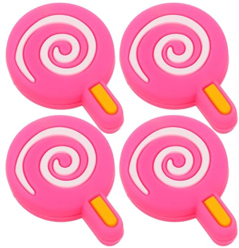 TOYANDONA Smorzatori da Tennis a Lecca-Lecca in Silicone Rosa 4 Pezzi, Ammortizzatori Antivibrazione per Racchette Compatibili, Accessori Sportivi per Ridurre Vibrazioni e Migliorare