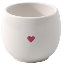 like. by Villeroy & Boch – With Love coquetier, dimensions : env. 5,5 x 5,5 x 4,5 cm, blanc avec décor aquarellé rouge, lave-vaisselle et four à micro-ondes, motif cœur, coquetier, porcelaine Premium