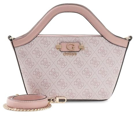 GUESS Handtasche Umhängetasche Lindsey Mini Tote Orchid Logo altrosa