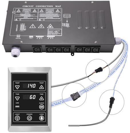 iDOTODO Pannello di controllo elettrico per sauna a infrarossi e pannello di controllo LCD per sauna a infrarossi con sonda di controllo della temperatura, tre fili per riscaldamento sauna a