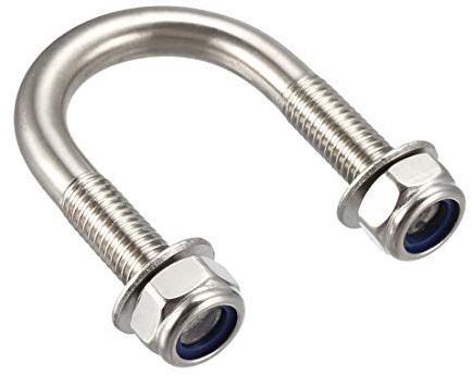 sourcing map 4 Stück U-Bolzen Bügelbolzen Bügelschrauben M8 25mm Innenbreite 52mm Länge 304 Edelstahl mit Muttern Unterlegscheiben