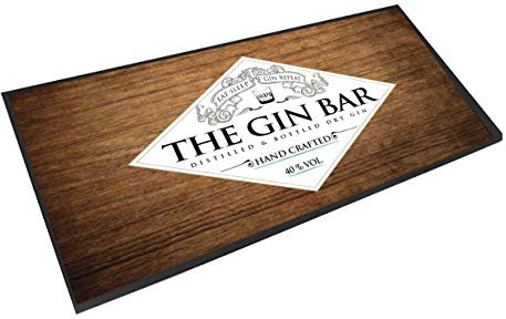 Bar Runner, beer mat Gin Bar wood effect - Home Bar gift
