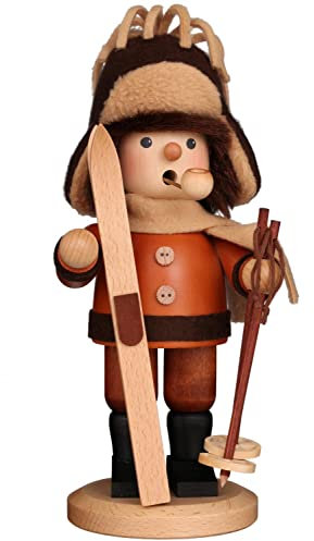 Christian Ulbricht Räuchermännchen Skifahrer Natur - 26 cm