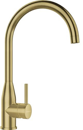 SCHOCK Küchenarmatur KAVUS in White Gold – beschichtete Hochdruck-Armatur mit Festauslauf, ultraleisem Wasserstrahl und hoher Auslaufposition