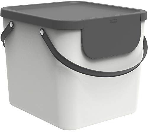 Rotho Albula Mülltrennungssystem 40l für die Küche, weiss, Kunststoff