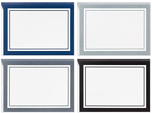 Hallmark Blank Cards Assortment with Organizer, Black & White Stripes (40 Note Cards with Envelopes) for Graduation, Just Because, All Occasion