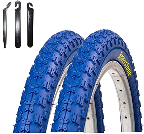 2 x Roverstone 20 Fahrradreifen Fahrradmantel blau 54-406 (20 x 2,125) inkl. Reifenheber