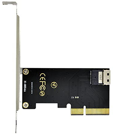 Cablecc PCI-E 4X to U.2 U2 Kit SFF-8639 to SFF-8654 Slimline SAS NVME PCIe SSD Adapter for Mainboard
