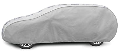 Autoabdeckung Wasserfest & Extrastark kompatibel mit Ford Focus MK3 Turnier (11-18) Atmungsaktive Autoplane Abdeckplane Grau