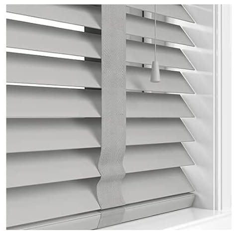 Grey Faux Wood Wooden PVC Window Venetian Blind/Blinds, Easy Fit Child Safe Trimmable Shutters, 50MM Slats with Matching Facia (Silver Grey, Width: 120cm / Length: 150cm)