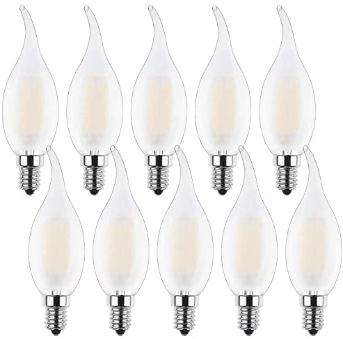 ProCrus E14 LED Kerze Lampe,4W Kerzen LED,C35 Filament Kerzenform LED Glühbirne,2700K Warmweiß Kerzenbirnen,für Kronleuchter,4W LED Birne Ersetzt 40W,400LM,Nicht Dimmbar,10er Pack,Energieklasse F