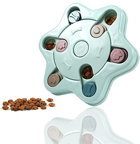 Petbuddy Pet Treat Feeder Puzzle | Interactive Dog & Cat Toys | Smart Hide & Slide Treat Game | Puppy Training Games |Blue Star