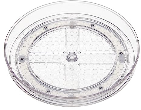 Amazon Basics Organizador de bandejas giratorias, transparente, Diámetro de 22,9 cm, Paquete de 2