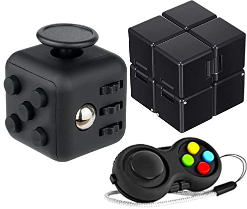 Yeefunjoy 3Pcs Fidget Toy Cube Anti Stress Jouet Cube de l'infini，Fidget Pad, Controller Réducteur de Stress pour réduire Le Stress en Cas de nervosité pour Tous Les Groupes d'âge
