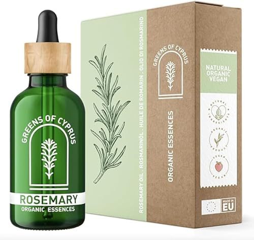 100% Bio Rosmarinöl 30ml - Haaröl gegen Haarausfall, hochkonzentriert, Anbau unter besten Bedingunge, Naturreines ätherisches Rosmarinöl, Rosmarinöl Haare, Rosemary oil for hair, GREENS OF CYPRUS®