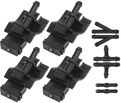 A ABSOPRO Scheibenwaschdüsen Für Toyota Corolla Altis E140 07-13 4 Stück | Farbe Schwarz, Material ABS, Größe 48,5x24,5x28,5 mm, OE-Nr. 8538112300, Für Autowaschanlage Und Schneeentfernung