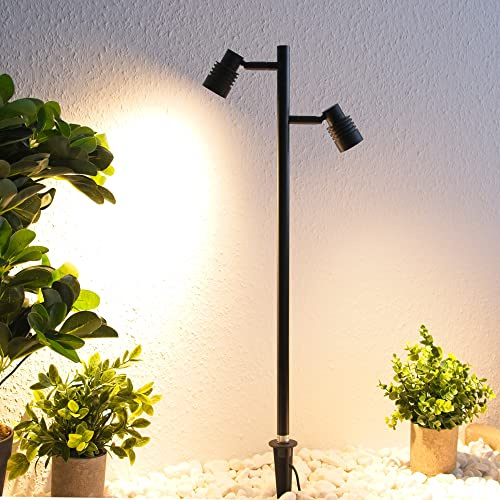 VBLED Gartus Außenbeleuchtung MIYA 2-flammig 13W 12V IP65 3000K LED Gartenstrahler mit Stecker, Warmweiß Scheinwerfer Gartenlampe Wegbeleuchtung Spot Außenbeleuchtung für Outdoor