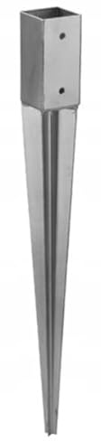 BK SHOP Anclaje para postes de madera, soporte de 71 x 750 mm, anclaje para postes de acero galvanizado de 2 mm, anclaje de suelo para postes de madera, zapatos para terrazas y vallas