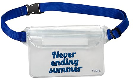 Fisura – wasserdichte Tasche. Durchsichtige und wasserdichte Gürteltasche. wasserdichte Tasche mit verstellbarem Gürtel. 22,5 cm x 12,5 cm.