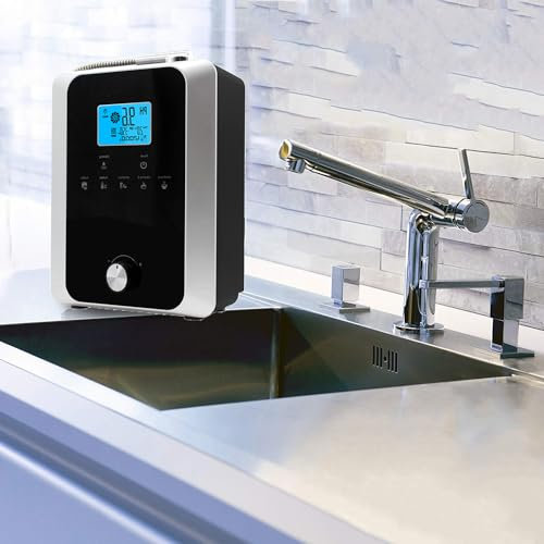 DPLXQPP Ionizador Agua Alcalina Inteligente,7 Configuraciones Agua,Filtración Agua para El Hogar Ph2.8-11.0,hasta -700 Mv Orp,7000 L por Filtro,con Voz Inteligente,110V