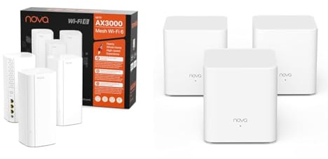 Tenda Nova MX12-3 AX3000 Mesh Wi-Fi 6 System, ampia copertura Wi-Fi fino a 4-6 camere da letto & Nova Wifi 6 Mesh AX1500 (MX3), Sistema WiFi 6 per tutta la casa, MU-MIMO