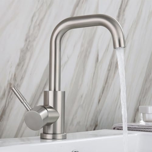 Badezimmer-Wasserhahn, Warm-Kaltwasser-Wasserhahn für Küche, langlebiger und praktischer Spültisch-Wasserhahn mit Edelstahl-Material (Nr. 2)
