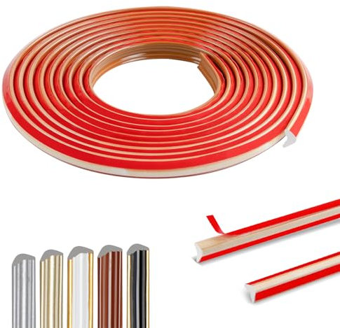 300cm Flexible Moulure Plafond Adhesive,PVC Moulure Murale ImperméAble, Moulure Decorative,Baguette De Finition Quart De Rond PVC Pour Mur, Coin De Bord,Porte Et Miroir Bord (12 X 9mm / Marron)