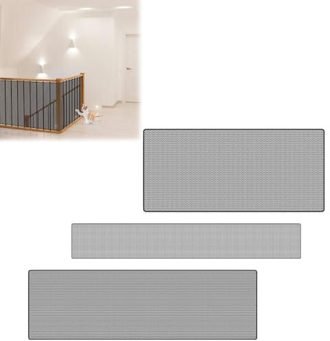 HENGMEI Treppenschutznetz 300Lx90H Treppen Schutznetz Kinder Treppengeländer Sicherheitsnetz Treppe Geländer Zaun Mesh Treppennetz für Kinder Haustiere, Schwarz