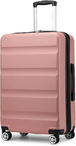 Kono Medium 24 Suitcase | Expandable Hard Shell Luggage | Lightweight | TSA Lock | 4 Sturdy Spinner Wheels | Travel Carry-On Luggage (Nude,65x43.5x25cm)