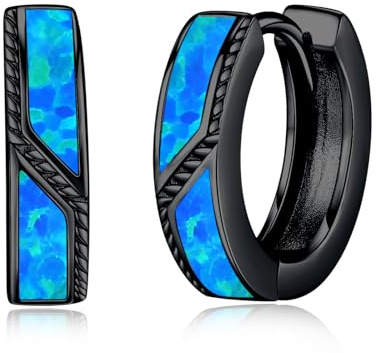 Malachit/Opal/Türkis/Abalone Ohrringe Creolen 925 Sterling Silber Hypoallergen 15mm Huggie Ohringe Schmuck Geschenke