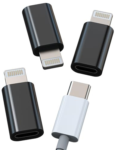 Adaptador USB C hembra a Lightning macho (lote de 3) tipo C cargador adaptador de cable certificado para Apple MFi para iPad para iPhone 14 13 12 Pro Max Toma Conector Foto Transferencia Teléfono
