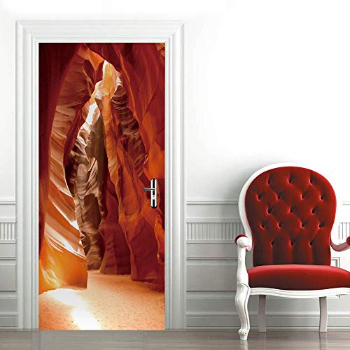 Adesivo Per Porte 3D Per Porte Interne Sentieri di montagna Alla Moda Fotomurali Autoadesivi Per Porte, Carta Da Parati Soggiorno Camerette Art Applique L77 x A200cm