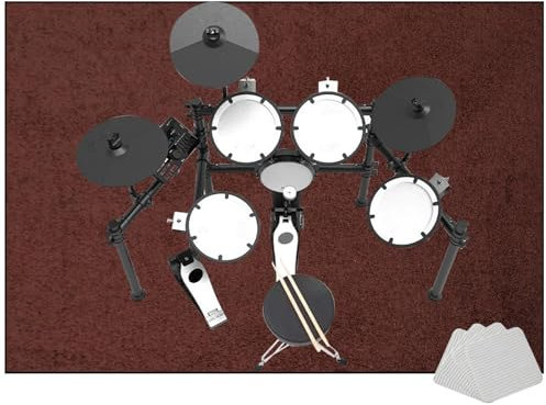 Schlagzeugteppich Schallschutz Teppich Drum-Teppich Schallschutzmatte rutschfeste Trommelmatte für E Drum Schlagzeug Elektronisch Snare Teppich Snare Drum Rug Schalldicht Teppiche 200 x 160 cm